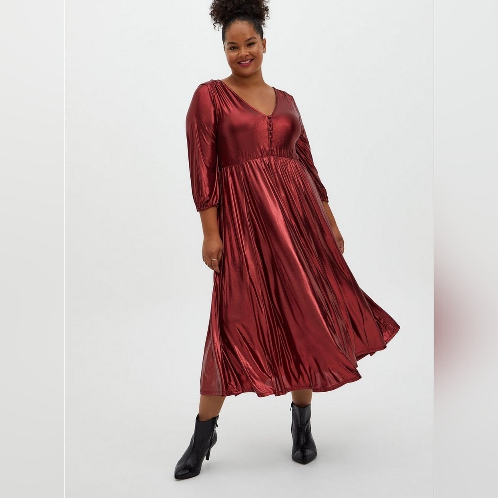 NWT torrid 3x metallic red dress